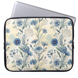 Funda Para Portátil Aesthetic Blue Wildflowers