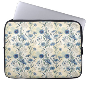 Funda Para Portátil Aesthetic Blue Wildflowers