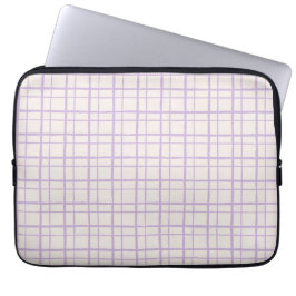 Funda Para Portátil Aesthetic Pastel Hand Drawn Grid Dusty Lilac