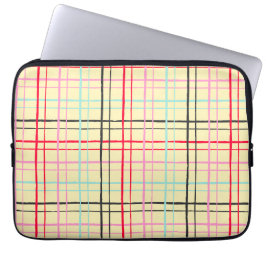 Funda Para Portátil Aesthetic Pastel Hand Drawn Grid Retro Pop