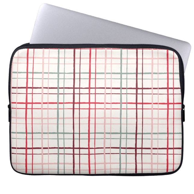 Funda Para Portátil Aesthetic Pastel Hand Drawn Grid Sweetheart Glaze (Frente)