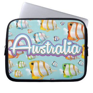 Funda Para Portátil Afiche de viaje de peces tropicales de Australia