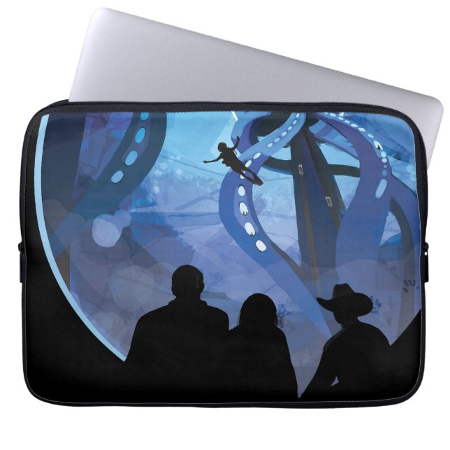 Funda Para Portátil Afiche de viaje espacial retro - Europa de la luna (Frente)