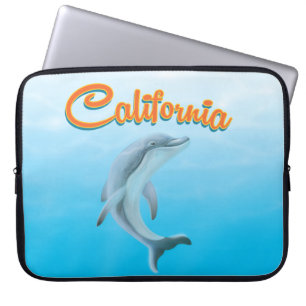 Funda Para Portátil Afiche de viaje para delfines de California