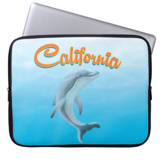 Funda Para Portátil Afiche de viaje para delfines de California
