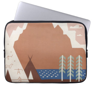 Funda Para Portátil Afiche Vintage Que Promueve Viajes A Montana. 2