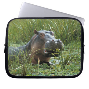Funda Para Portátil África, Kenia, Masai Mara NR. Una madre hipopótamo