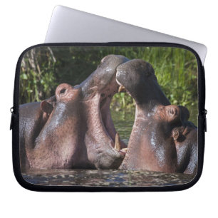 Funda Para Portátil África. Tanzania. Hipopótamos esparrancándose
