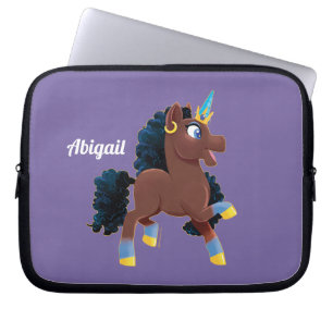 Funda Para Portátil Afro Unicornio   Prancing mágico