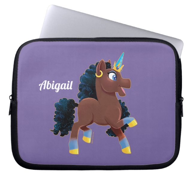 Funda Para Portátil Afro Unicornio | Prancing mágico (Frente)