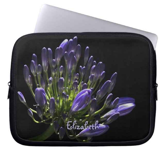 Funda Para Portátil Agapanthus púrpura iluminada por el sol, Lily afri (Frente)