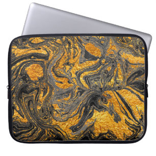 Funda Para Portátil Agate Crystal. Suminagashi futurista moderno. Swir