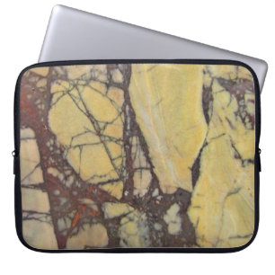 Funda Para Portátil Agerato Foto mineral Patrón de mármol amarillo y r