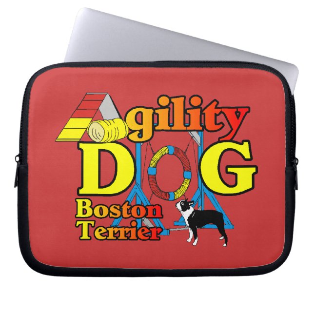Funda Para Portátil Agilidad de Boston Terrier (Frente)