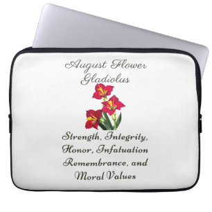Funda Para Portátil Agosto Mes de Nacimiento Flor Gladiolus Regalo de
