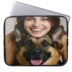 Funda Para Portátil Agregar foto de Pastor Alemán Personalizar