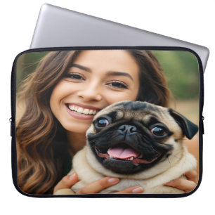 Funda Para Portátil Agregar foto de pug personalizar