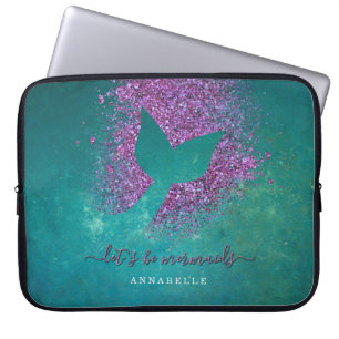 Funda Para Portátil Agregar nombre a cola de sirena personalizada