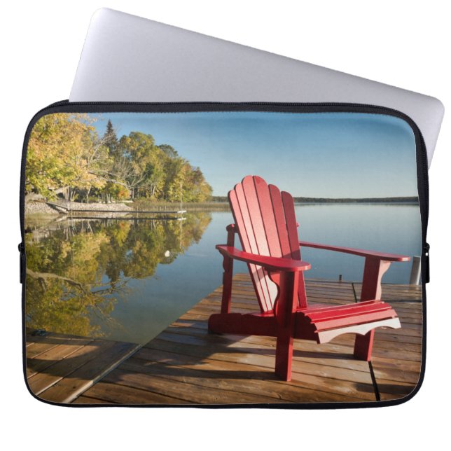 Funda Para Portátil Agua | Cátedra Adirondack en el lago (Frente)