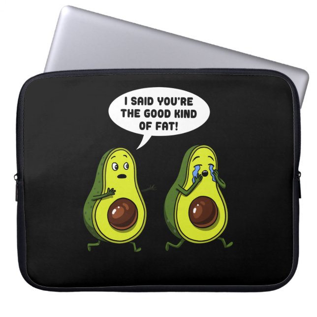 Funda Para Portátil Aguacate la buena clase de chiste divertido gordo (Frente)