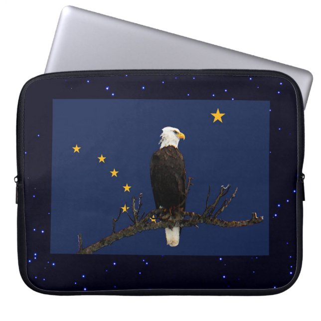 Funda Para Portátil Águila Alaska Y Bandera (Frente)