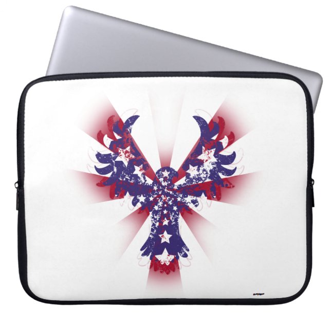 Funda Para Portátil Águila Americana Estrellas y Franjas (Frente)