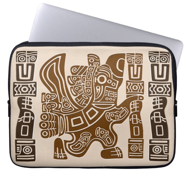 Funda Para Portátil Águila azteca guerrera arte tribal antiguo (Frente)