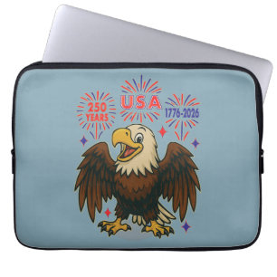Funda Para Portátil Águila calva con fuegos artificiales - Estados Uni
