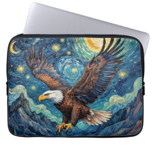 Funda Para Portátil Águila calva de EE. UU. en estilo Noche estrellada