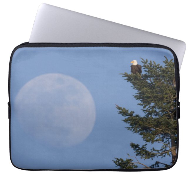 Funda Para Portátil Águila calva | Luna llena creciente (Frente)