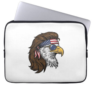 Funda Para Portátil Águila Patriótica Mullet Grabado Vintage Vector De