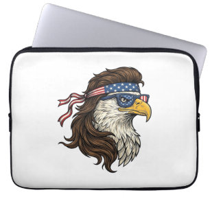 Funda Para Portátil Aguila Patriótica Mullet Grabado Vintage Vector De