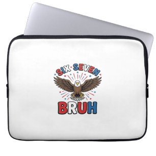 Funda Para Portátil Águila Patriótica Seis Siete Bruh Diseño Vectorial