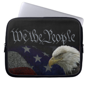 Funda Para Portátil Águila Patriótica y Bandera