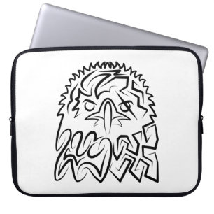 Funda Para Portátil Águila Tribal Negra y Blanca