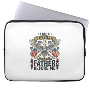 Funda Para Portátil Águila veterano como mi padre antes que yo
