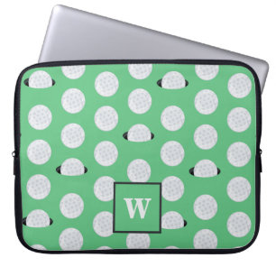 Funda Para Portátil Agujero Monogramado De Golfer En Una Sala De Golf