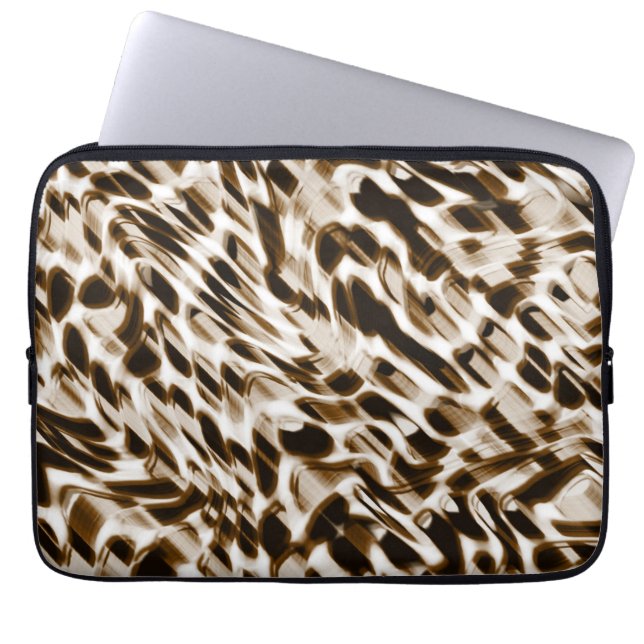 Funda Para Portátil Agujeros torcidos marrones en movimiento, oscuros  (Frente)