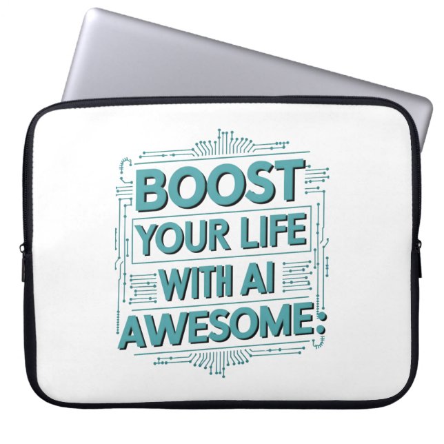 Funda Para Portátil AI Productivity Sleeve – Boost Your Tech Awesome (Frente)