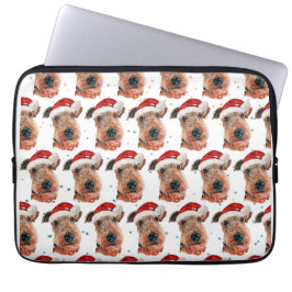 Funda Para Portátil Airedale Terrier raza de perro Navidad