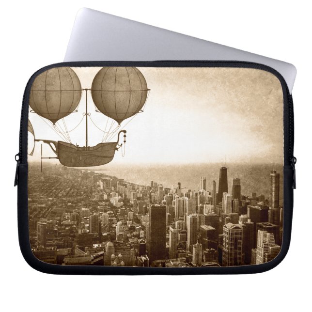 Funda Para Portátil Airship Over Chicago (Frente)