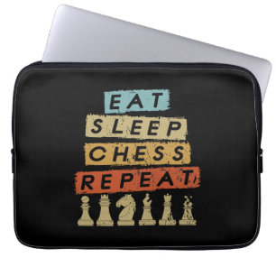 Funda Para Portátil Ajedrez - Comer Sleep Chess Repetir
