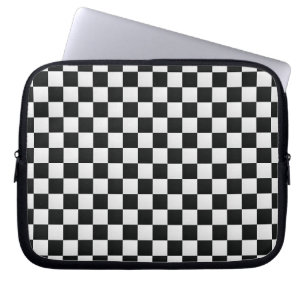 Funda Para Portátil Ajedrez de impresión en piel de cocodrilo blanco y