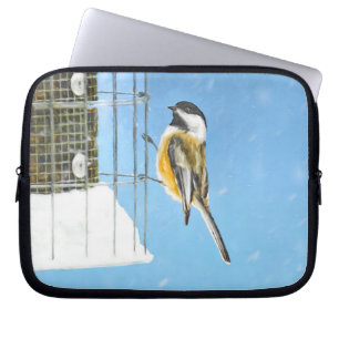 Funda Para Portátil Ajedrez en pintura de alimentador - Arte de pájaro