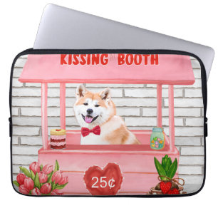 Funda Para Portátil Akita Dog El día de San Valentín Kissing Booth
