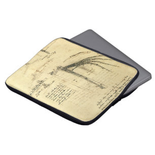 Funda Para Portátil Ala de Leonardo da Vinci en el boceto de la máquin