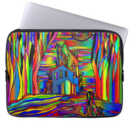 Funda Para Portátil Alarmante Casa Aterrador Resumen Vidrio de Mano Co