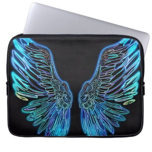 Funda Para Portátil Alas Neon Black and Blue Angel