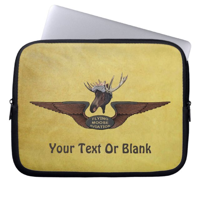 Funda Para Portátil Alas piloto de Moose Bush volador (Frente)