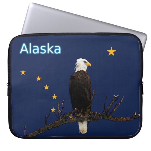 Funda Para Portátil Alaska Eagle And Flag (Frente)